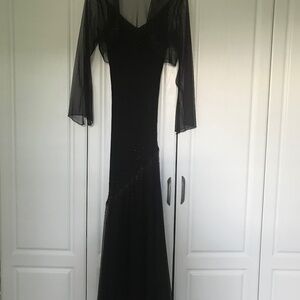 Chocolate sprinkle Y2K xscape beaded formal dress